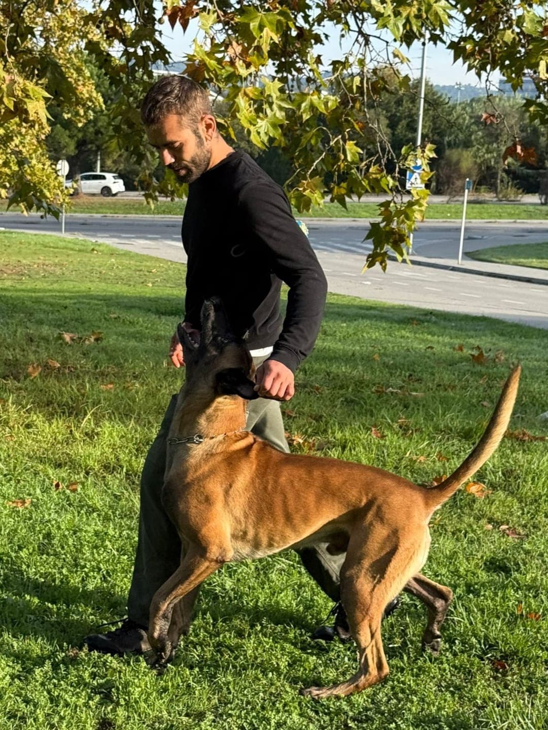 Gonzalo jugando con su perro en el parque